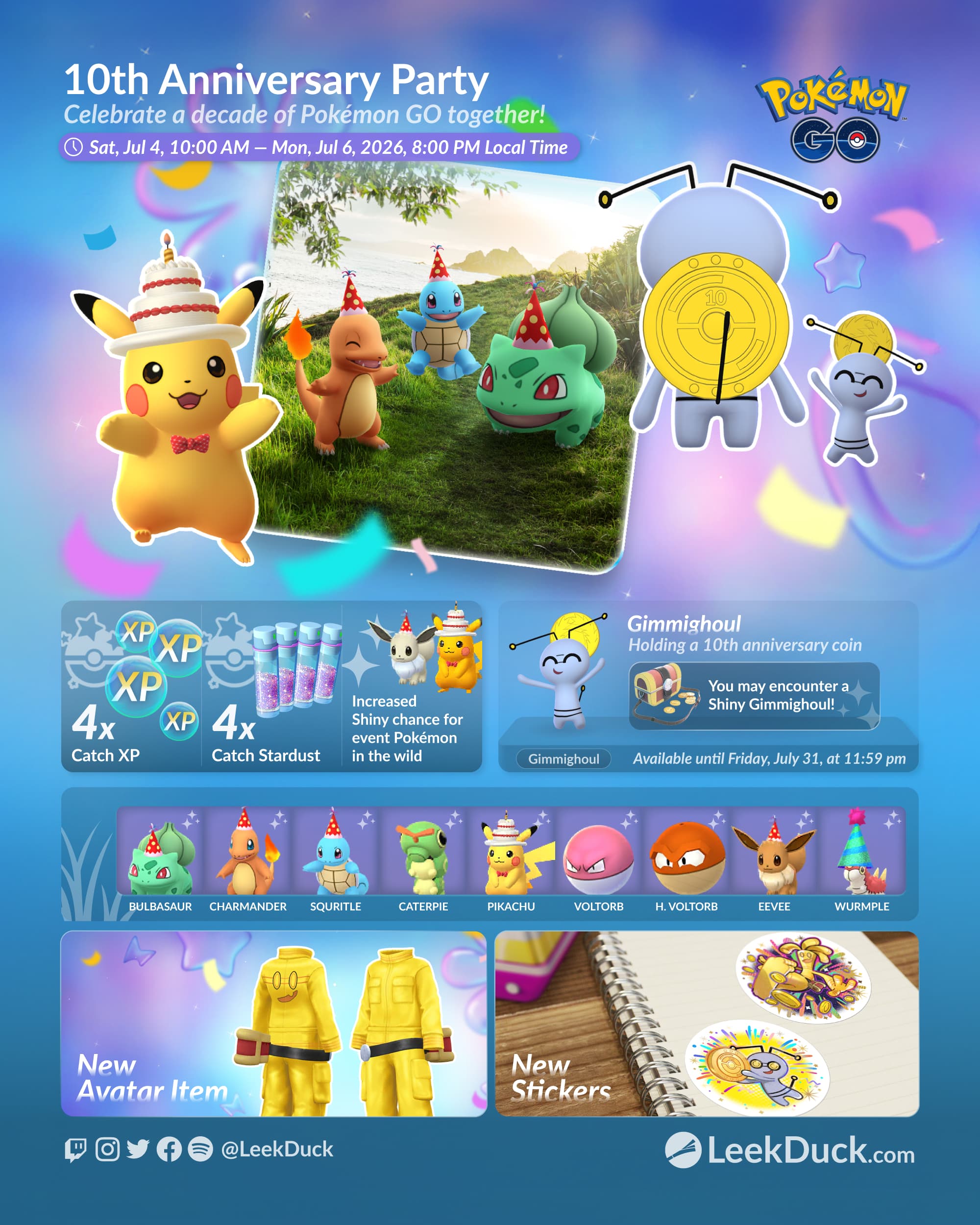 10th Anniversary Party - Leek Duck | Pokémon GO News and Resources